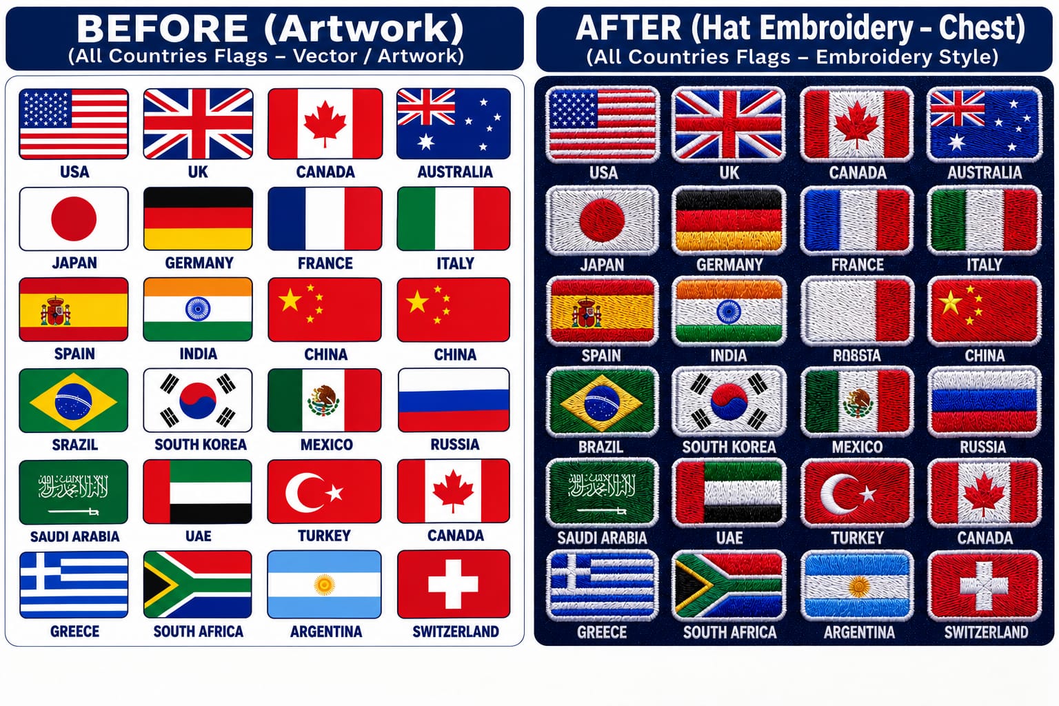 all flags emb chest
